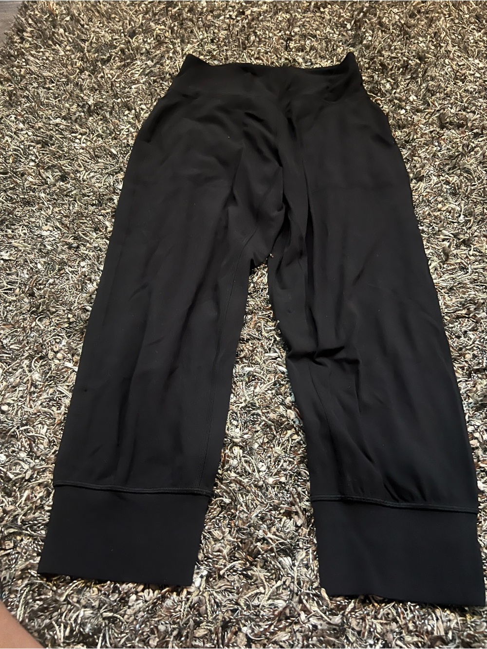 Lululemon Black Jogger Pants Size 6 Nulu Wide Cuff